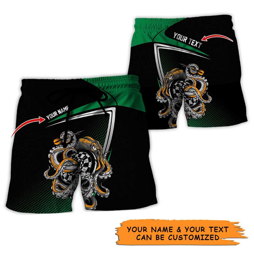 Personalized Name Darts Aloha Hawaiian Shirt - Amazing Darts And Octopus Pattern, In Darts We Trust Personalized Name Hawaiian Shirt For Men & Women - Amzanimalsgift