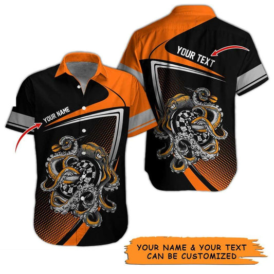 Personalized Name Darts Aloha Hawaiian Shirt - Amazing Darts Personalized Name Hawaiian Shirt, Octopus Hawaiian Shirt For Men & Women, Darts Lover - Amzanimalsgift