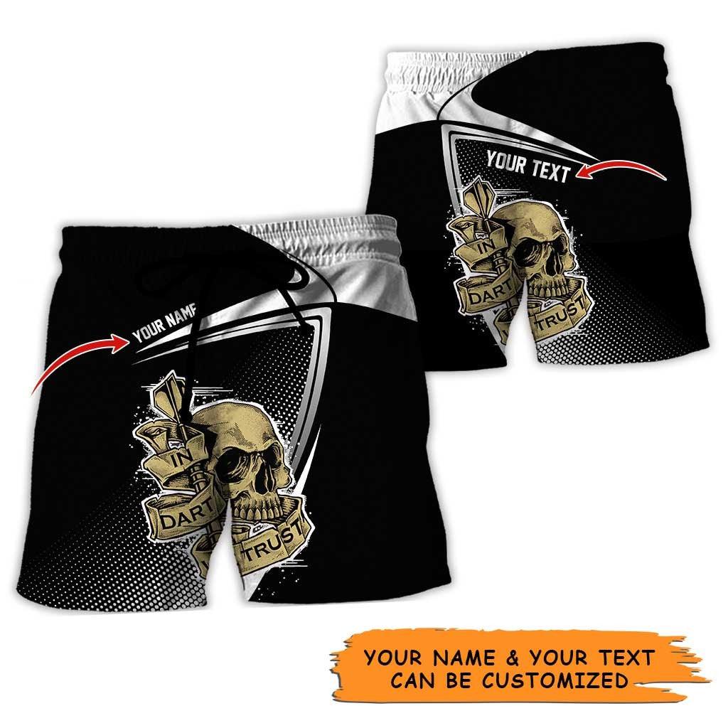 Personalized Name Darts Aloha Hawaiian Shirt - Colorful Darts And Skull Pattern Personalized Name Hawaiian Shirt, Perfect Gift For Men & Women, Darts Lover - Amzanimalsgift