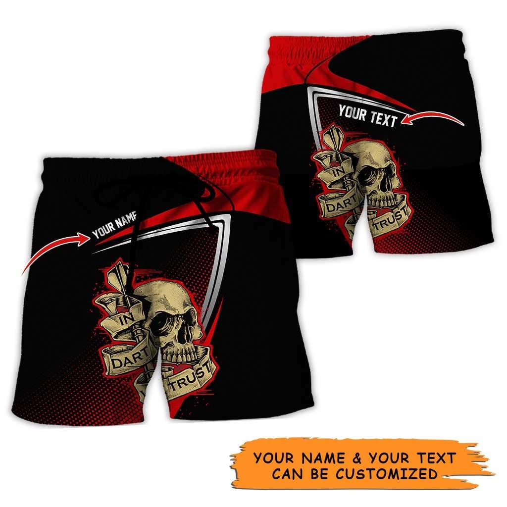 Personalized Name Darts Aloha Hawaiian Shirt - Colorful Darts And Skull Pattern Personalized Name Hawaiian Shirt, Perfect Gift For Men & Women, Darts Lover - Amzanimalsgift