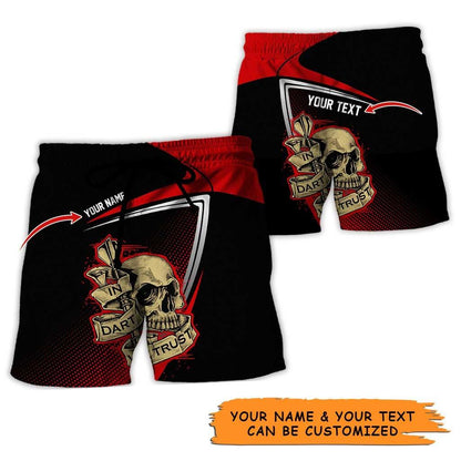 Personalized Name Darts Aloha Hawaiian Shirt - Colorful Darts And Skull Pattern Personalized Name Hawaiian Shirt, Perfect Gift For Men & Women, Darts Lover - Amzanimalsgift