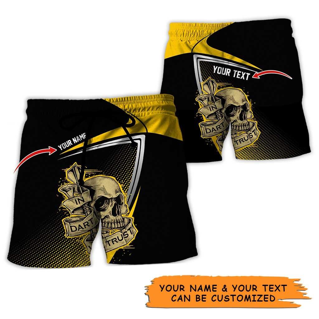 Personalized Name Darts Aloha Hawaiian Shirt - Colorful Darts And Skull Pattern Personalized Name Hawaiian Shirt, Perfect Gift For Men & Women, Darts Lover - Amzanimalsgift