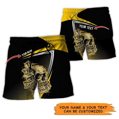 Personalized Name Darts Aloha Hawaiian Shirt - Colorful Darts And Skull Pattern Personalized Name Hawaiian Shirt, Perfect Gift For Men & Women, Darts Lover - Amzanimalsgift