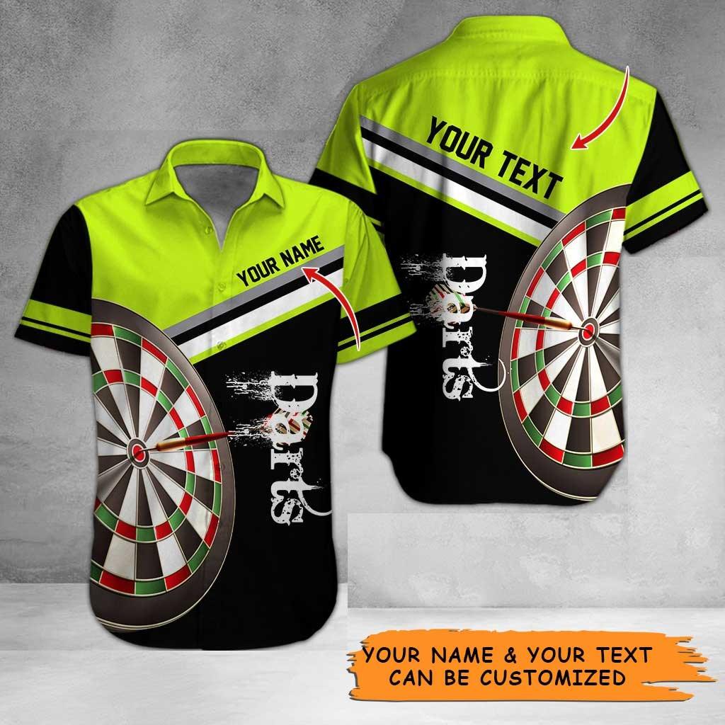 Personalized Name Darts Aloha Hawaiian Shirt - Colorful Darts And Stripe Pattern Hawaiian Shirt Personalized Name Hawaiian Shirt For Men & Women, Darts Lover - Amzanimalsgift