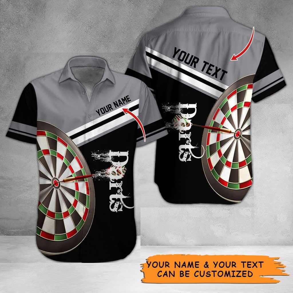 Personalized Name Darts Aloha Hawaiian Shirt - Colorful Darts And Stripe Pattern Hawaiian Shirt Personalized Name Hawaiian Shirt For Men & Women, Darts Lover - Amzanimalsgift