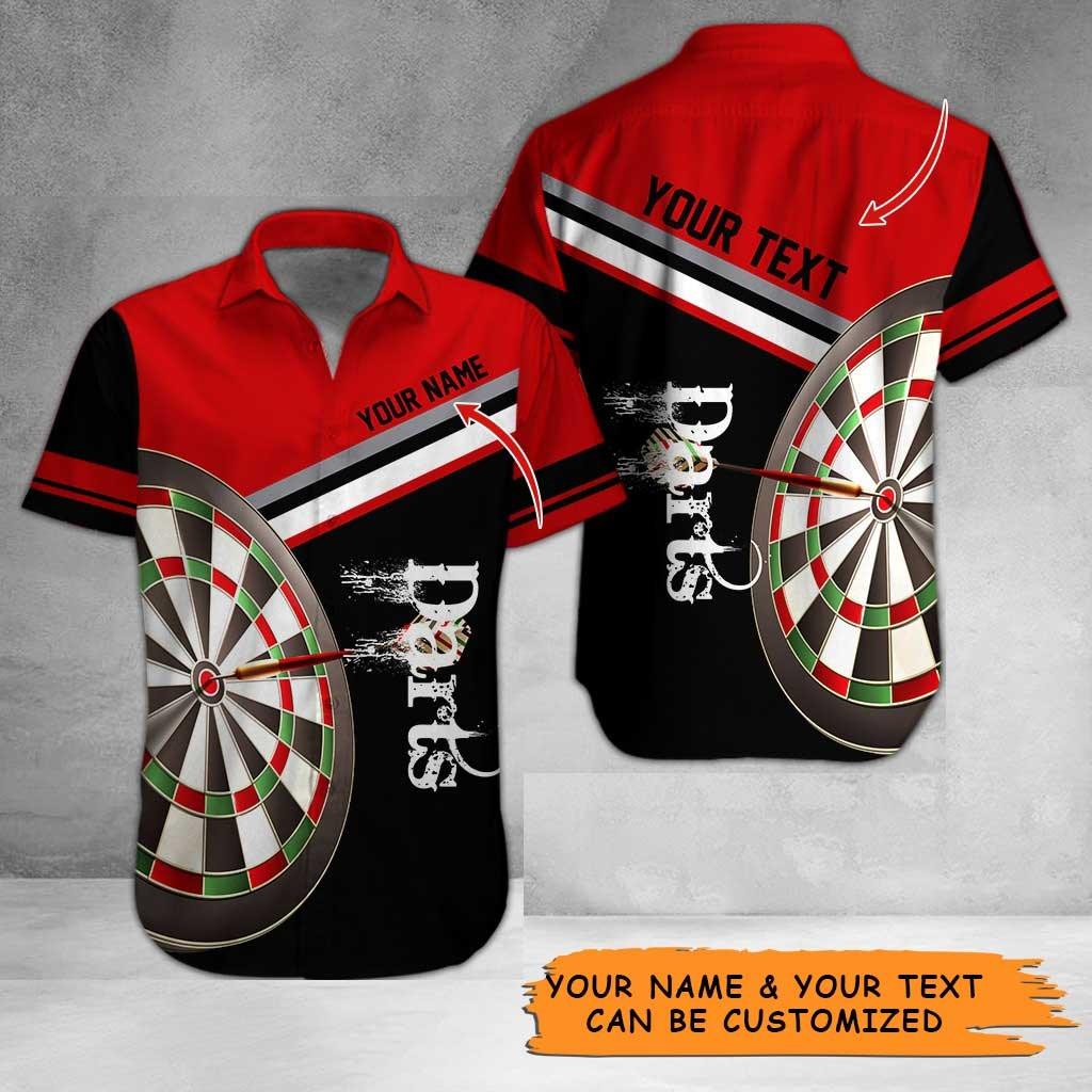 Personalized Name Darts Aloha Hawaiian Shirt - Colorful Darts And Stripe Pattern Hawaiian Shirt Personalized Name Hawaiian Shirt For Men & Women, Darts Lover - Amzanimalsgift