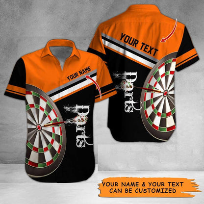 Personalized Name Darts Aloha Hawaiian Shirt - Colorful Darts And Stripe Pattern Hawaiian Shirt Personalized Name Hawaiian Shirt For Men & Women, Darts Lover - Amzanimalsgift