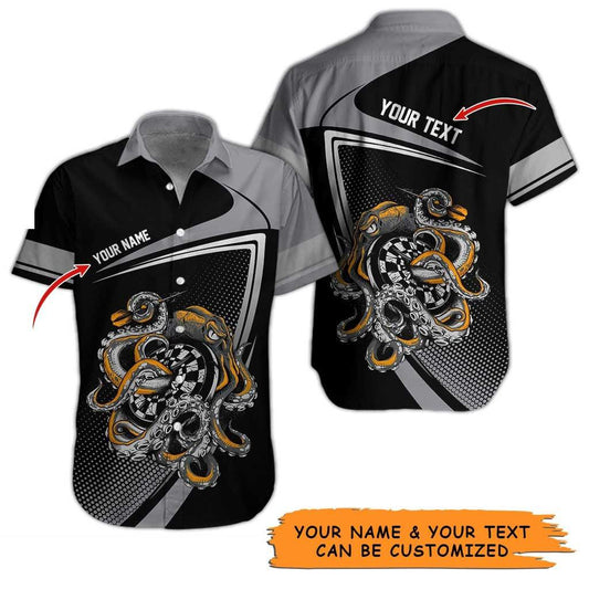 Personalized Name Darts Aloha Hawaiian Shirt - Colorful Darts Personalized Name Hawaiian Shirt, Octopus Hawaiian Shirt For Men & Women, Darts Lover - Amzanimalsgift