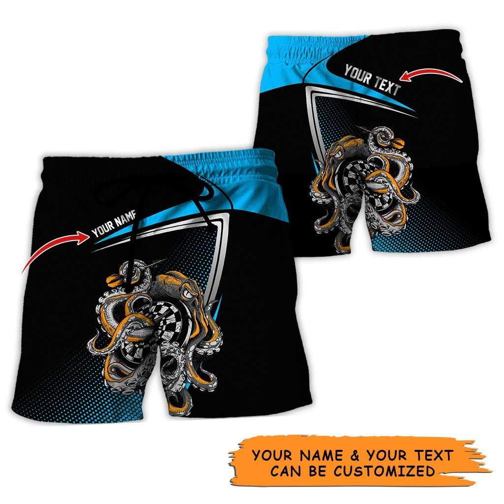 Personalized Name Darts Aloha Hawaiian Shirt - Colorful Darts Personalized Name Hawaiian Shirt, Octopus Hawaiian Shirt For Men & Women, Darts Lover - Amzanimalsgift