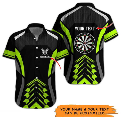 Personalized Name Darts Aloha Hawaiian Shirt - Colorful Target & Darts Pattern Personalized Name & Text Hawaiian Shirt For Men & Women, Darts Lover - Amzanimalsgift