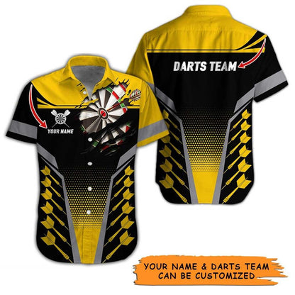Personalized Name Darts Aloha Hawaiian Shirt - Cool Darts And Fabric Torn Texture Personalized Name & Team Hawaiian Shirt For Men & Women, Darts Lover - Amzanimalsgift