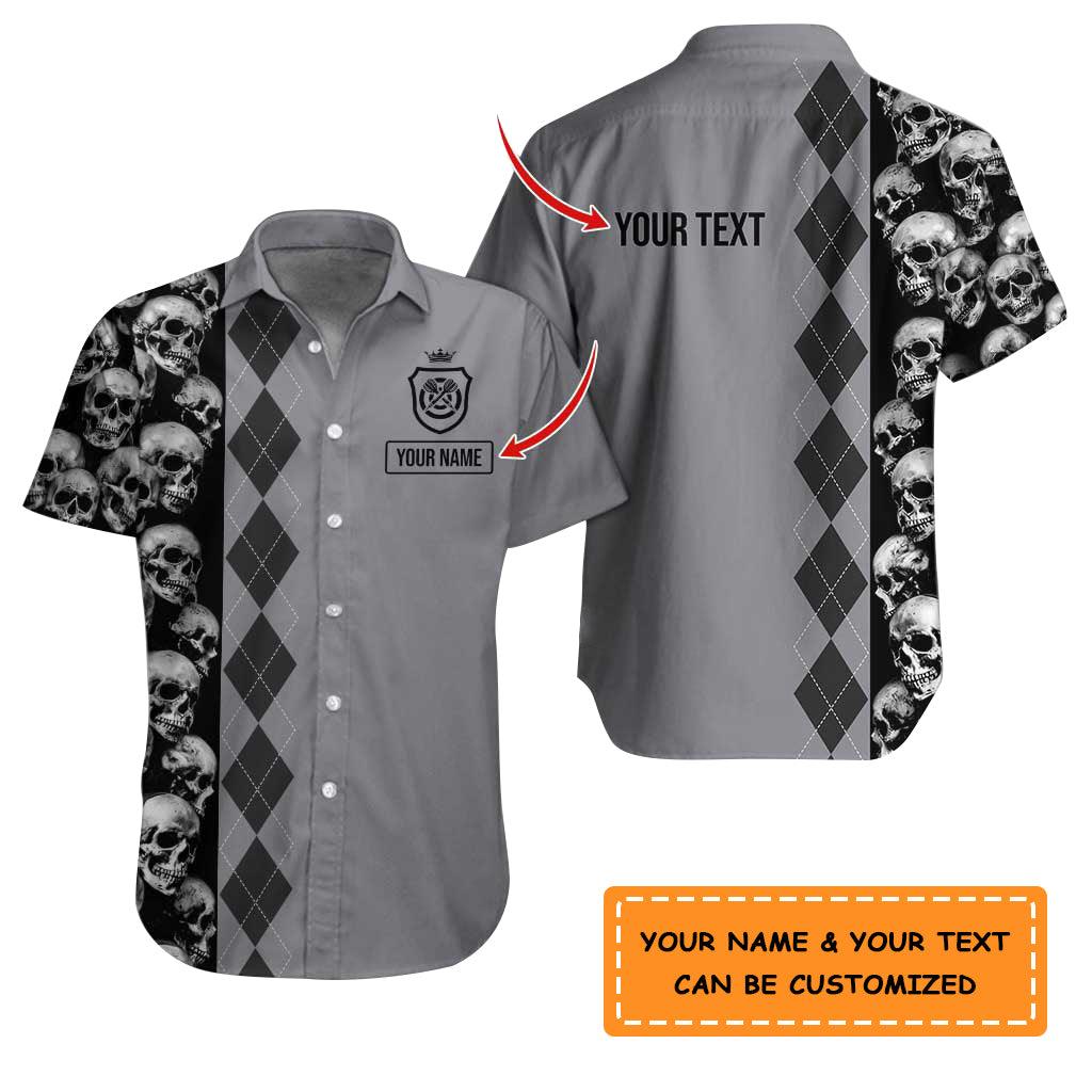 Personalized Name Darts Aloha Hawaiian Shirt - Cool Darts Pattern And Skull Colorfull Personalized Name Hawaiian Shirt For Men & Women, Darts Lover - Amzanimalsgift