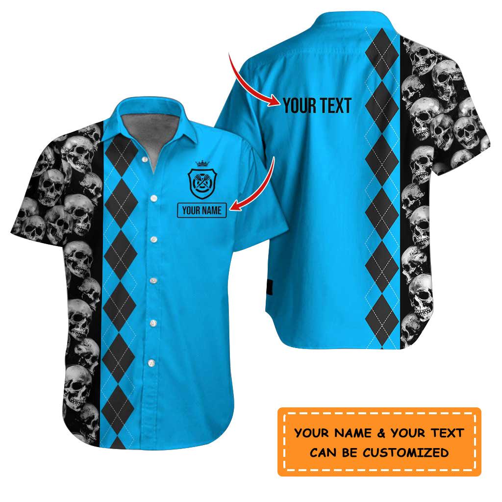 Personalized Name Darts Aloha Hawaiian Shirt - Cool Darts Pattern And Skull Colorfull Personalized Name Hawaiian Shirt For Men & Women, Darts Lover - Amzanimalsgift