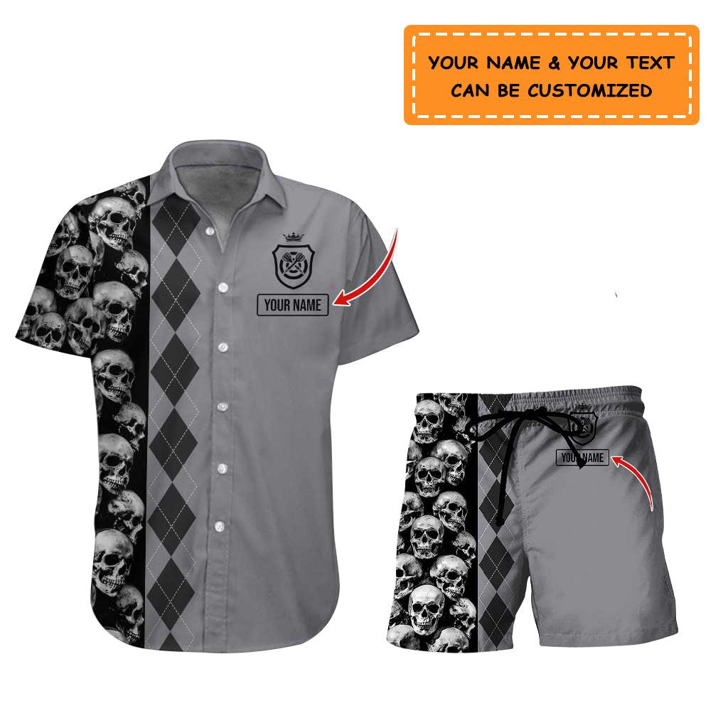 Personalized Name Darts Aloha Hawaiian Shirt - Cool Darts Pattern And Skull Colorfull Personalized Name Hawaiian Shirt For Men & Women, Darts Lover - Amzanimalsgift