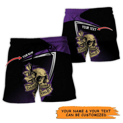 Personalized Name Darts Aloha Hawaiian Shirt - Cool Darts Pattern And Skull, In Darts We Trust Personalized Name Hawaiian Shirt For Men & Women - Amzanimalsgift