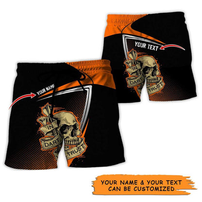 Personalized Name Darts Aloha Hawaiian Shirt - Cool Darts Pattern And Skull, In Darts We Trust Personalized Name Hawaiian Shirt For Men & Women - Amzanimalsgift