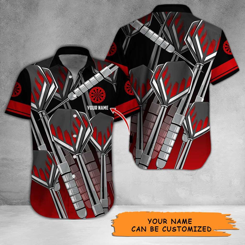 Personalized Name Darts Aloha Hawaiian Shirt - Cool Darts Pattern And Target Personalized Name Hawaiian Shirt, Perfect Gift For Men & Women, Darts Lover - Amzanimalsgift