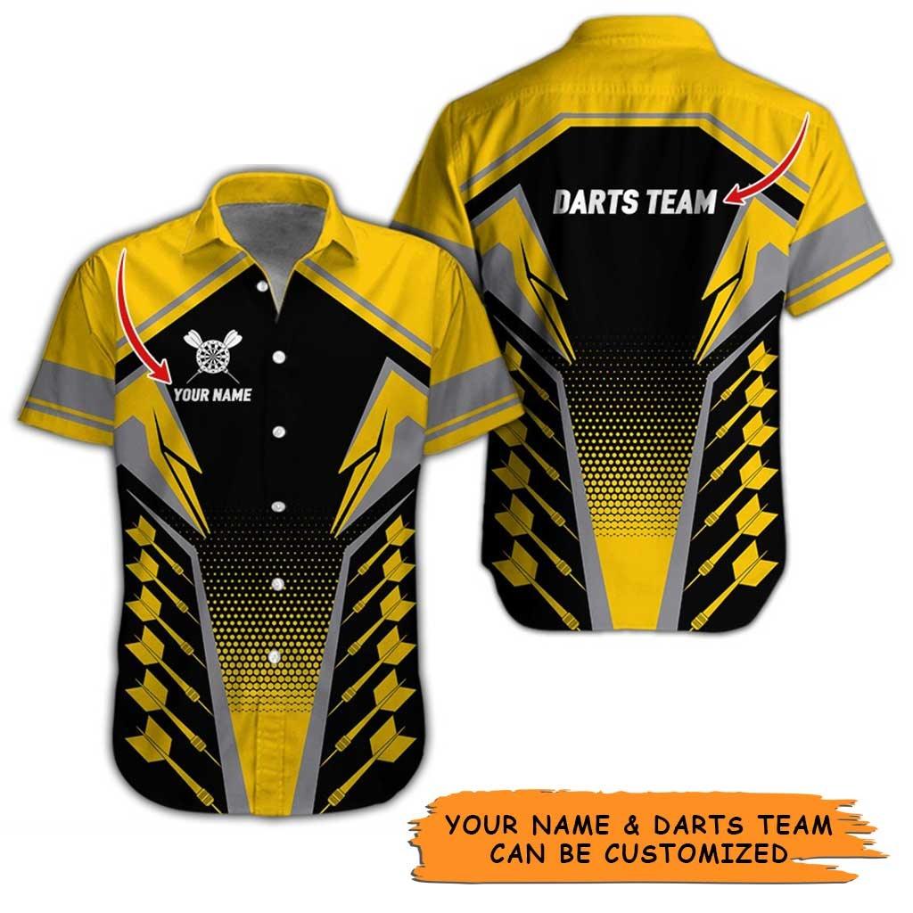 Personalized Name Darts Aloha Hawaiian Shirt - Cool Darts Pattern Hawaiian Shirt Personalized Name & Team Hawaiian Shirt For Men & Women, Darts Lover - Amzanimalsgift
