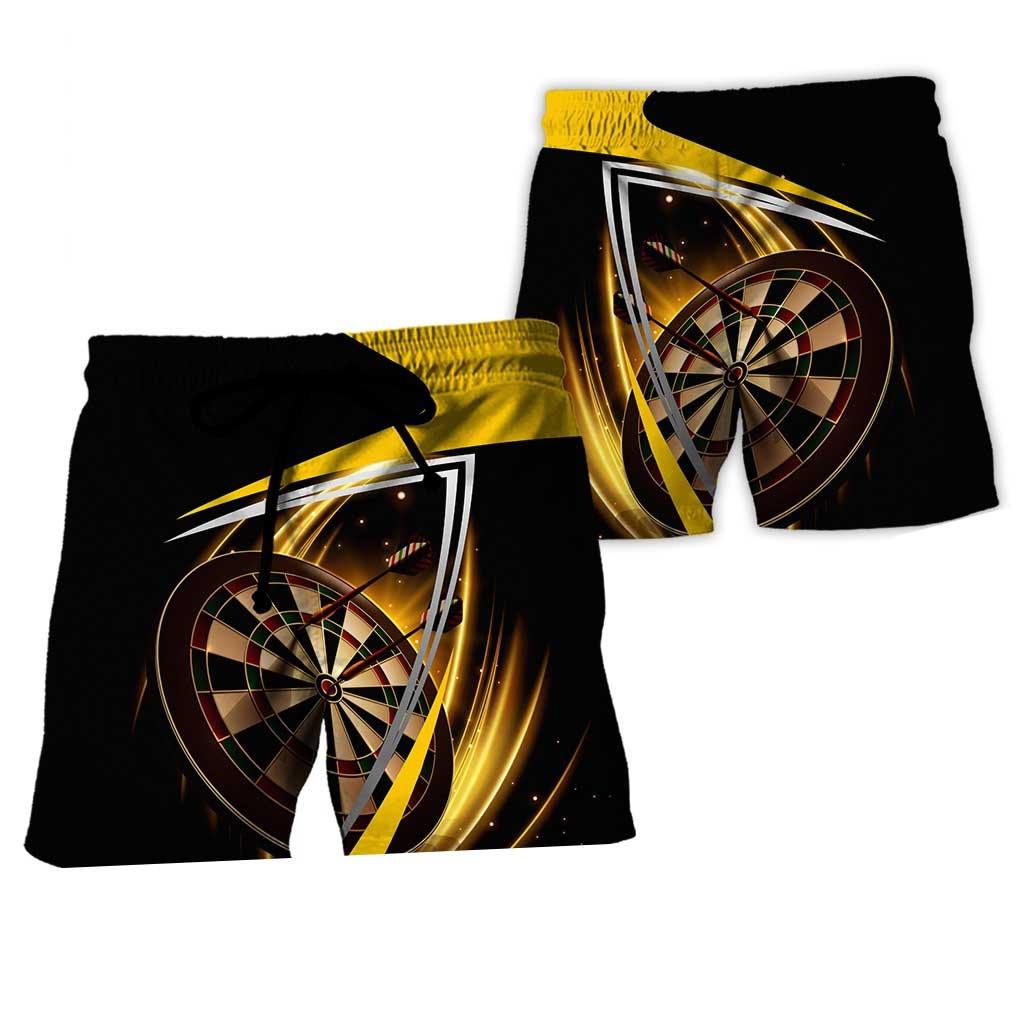 Personalized Name Darts Aloha Hawaiian Shirt - Cool Darts Personalized Name Hawaiian Shirt, Brown Target Hawaiian Shirt For Men & Women, Darts Lover - Amzanimalsgift