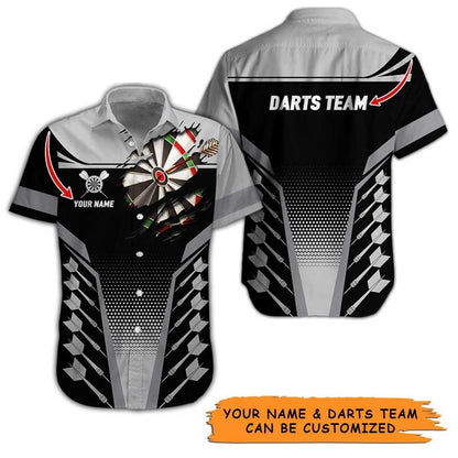 Personalized Name Darts Aloha Hawaiian Shirt - Darts And Fabric Torn Texture Personalized Name & Team Hawaiian Shirt For Men & Women, Darts Lover - Amzanimalsgift