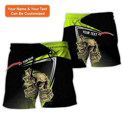 Personalized Name Darts Aloha Hawaiian Shirt, Darts Pattern And Skull,In Darts We Trust Personalized Name Hawaiian Shirt For Men & Women, Darts Lover - Amzanimalsgift