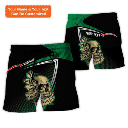 Personalized Name Darts Aloha Hawaiian Shirt, Darts Pattern And Skull,In Darts We Trust Personalized Name Hawaiian Shirt For Men & Women, Darts Lover - Amzanimalsgift