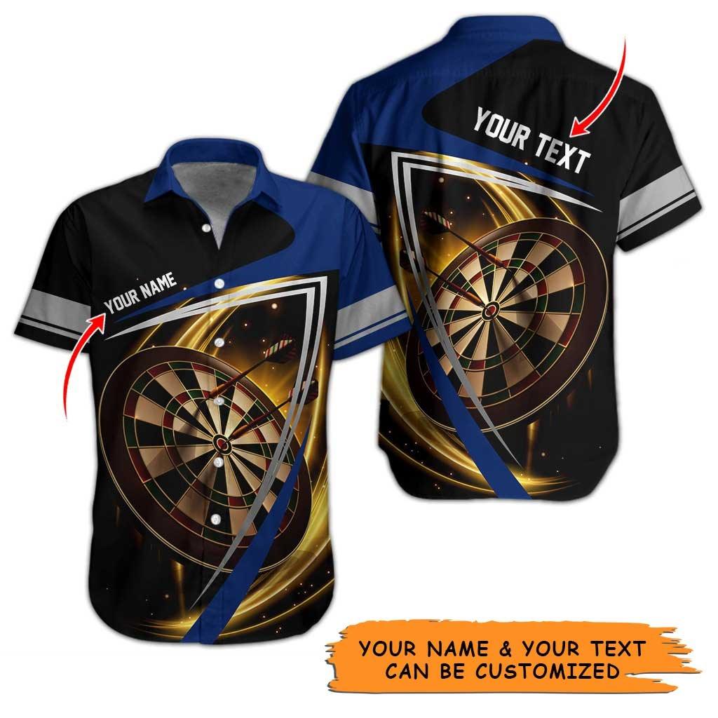 Personalized Name Darts Aloha Hawaiian Shirt - Darts Personalized Name Hawaiian Shirt, Brown Target Hawaiian Shirt For Men & Women, Darts Lover - Amzanimalsgift