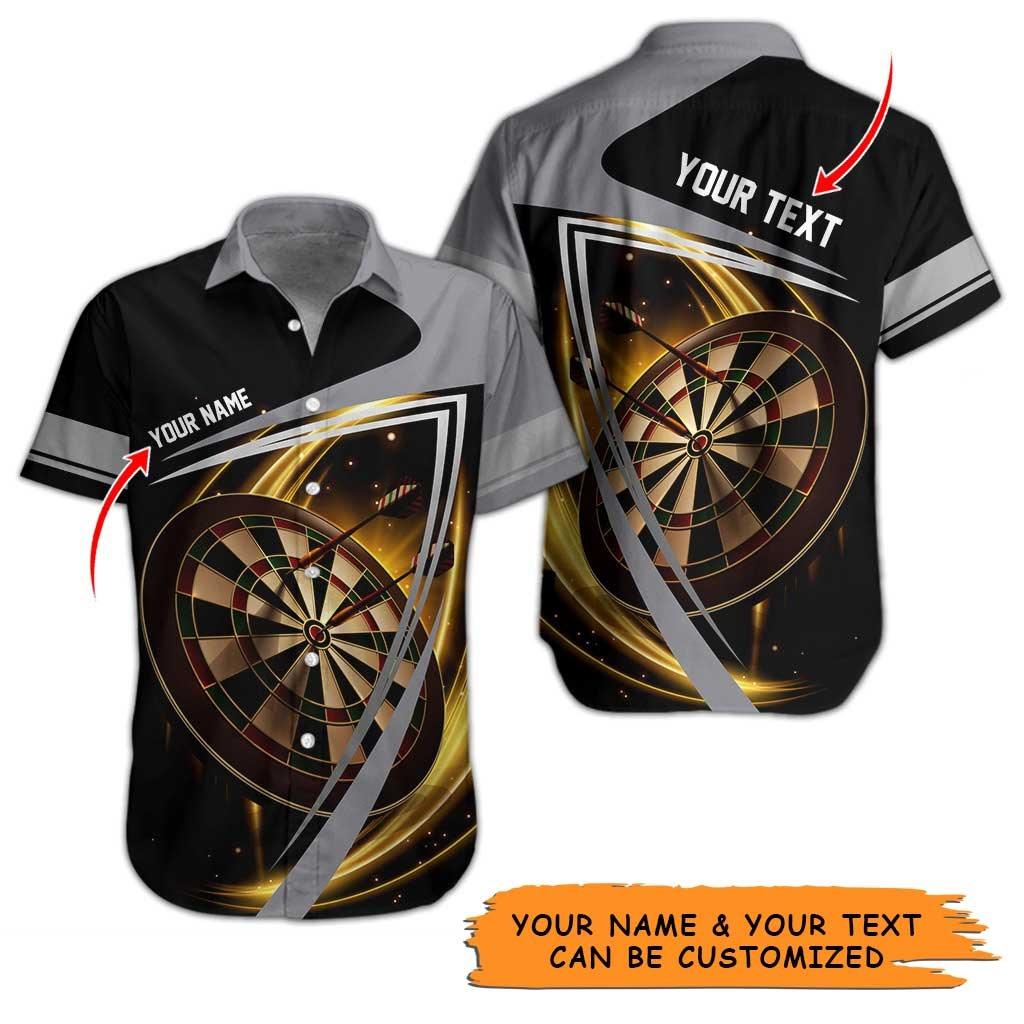 Personalized Name Darts Aloha Hawaiian Shirt - Darts Personalized Name Hawaiian Shirt, Brown Target Hawaiian Shirt For Men & Women, Darts Lover - Amzanimalsgift