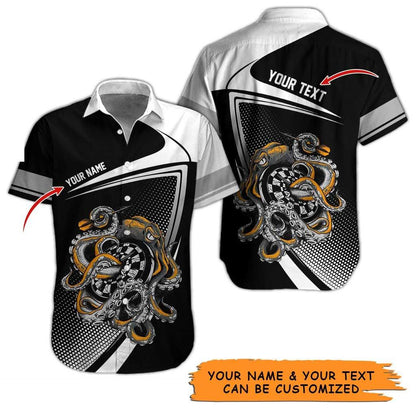 Personalized Name Darts Aloha Hawaiian Shirt - Darts Personalized Name Hawaiian Shirt, Octopus Hawaiian Shirt For Men & Women, Darts Lover - Amzanimalsgift