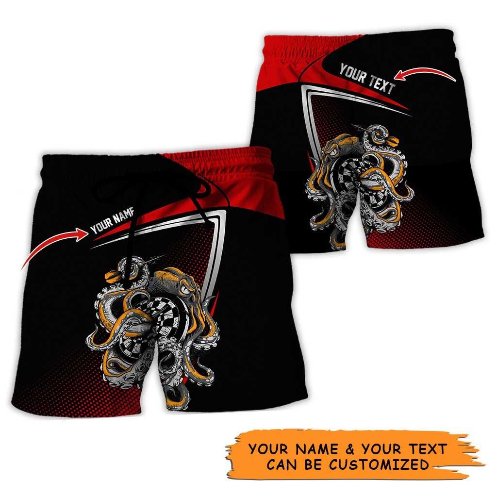 Personalized Name Darts Aloha Hawaiian Shirt - Darts Personalized Name Hawaiian Shirt, Octopus Hawaiian Shirt For Men & Women, Darts Lover - Amzanimalsgift