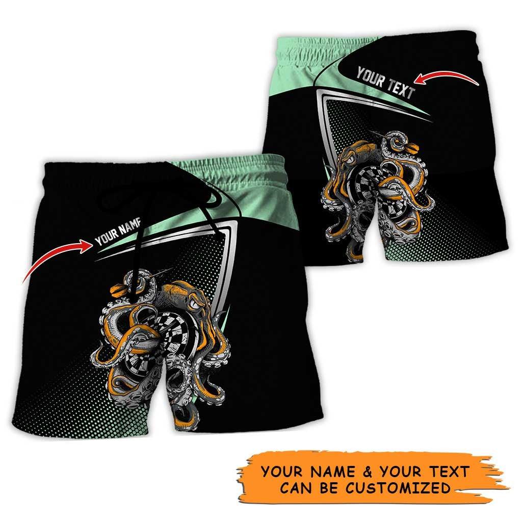 Personalized Name Darts Aloha Hawaiian Shirt - Darts Personalized Name Hawaiian Shirt, Octopus Hawaiian Shirt For Men & Women, Darts Lover - Amzanimalsgift