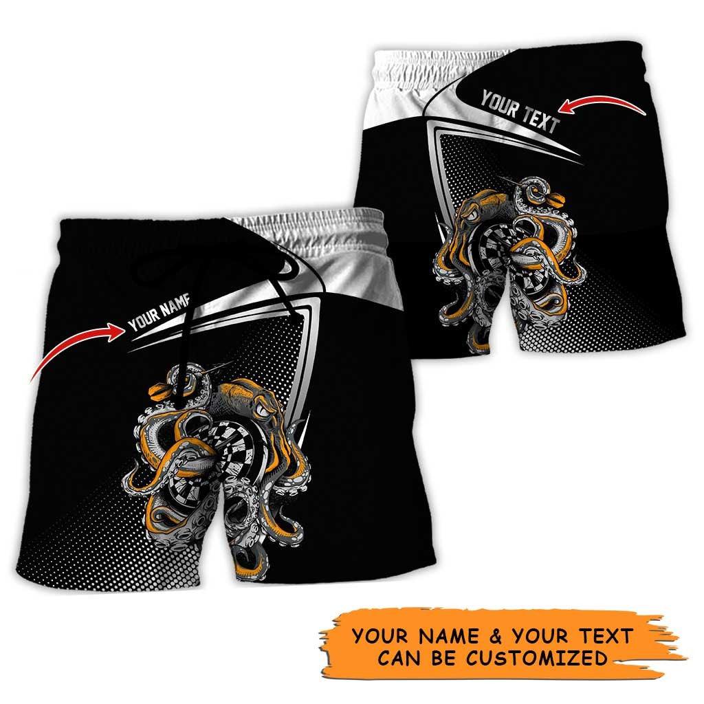 Personalized Name Darts Aloha Hawaiian Shirt - Darts Personalized Name Hawaiian Shirt, Octopus Hawaiian Shirt For Men & Women, Darts Lover - Amzanimalsgift