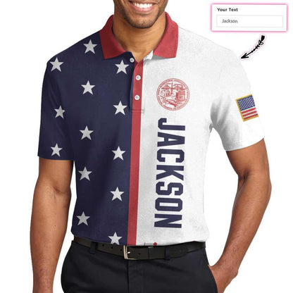 Personalized Patriotic American Flag Polo Shirt, Ironworker USA Flag Custom Polo Shirt, Patriotic Ironworker Shirt - Amzanimalsgift