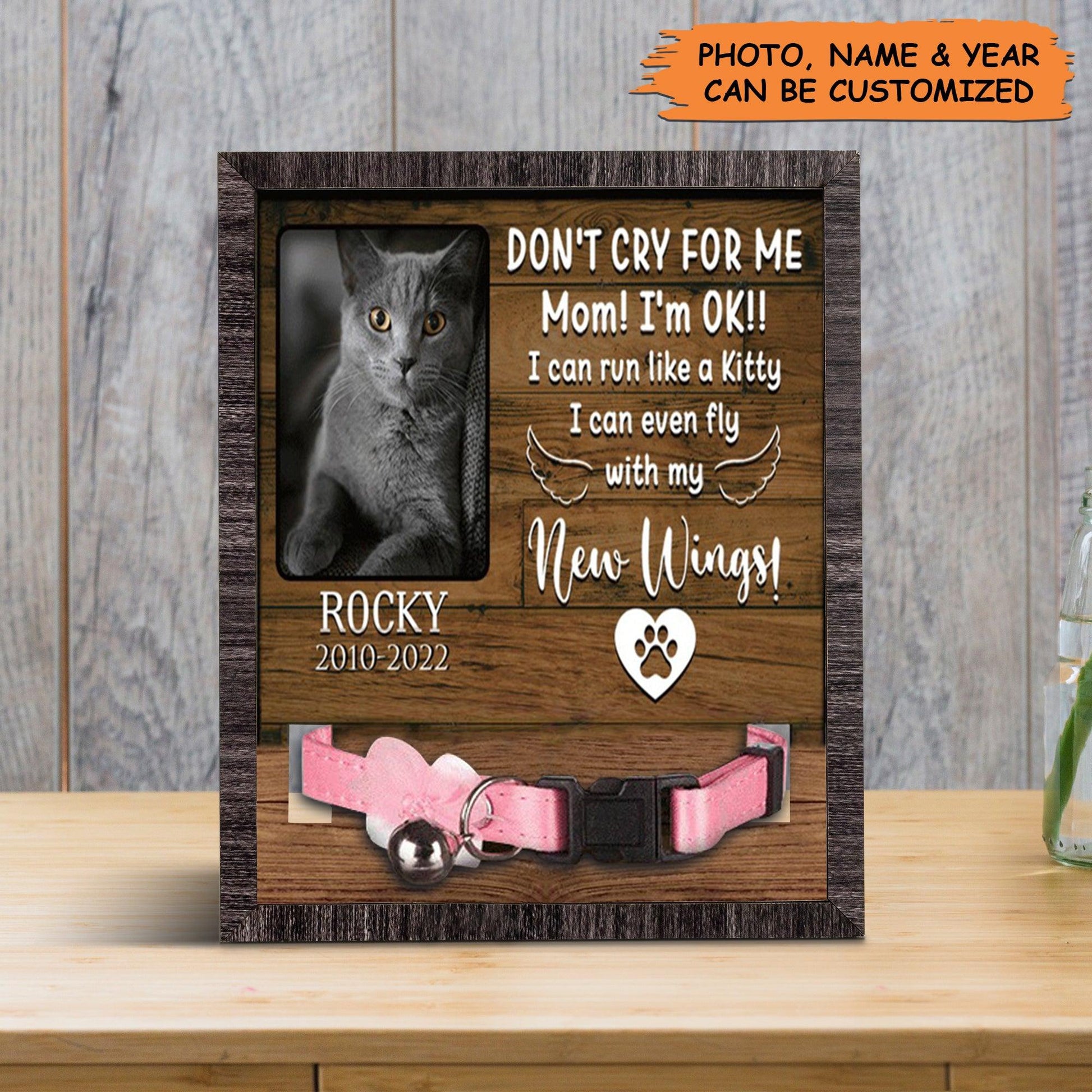 Personalized Pet Collar Frame - A British Shorthair Picture Frames Memorial, Pet Loss Sympathy, Custom Memorial Pet Collar Sign - Gift For Pet Lovers - Amzanimalsgift