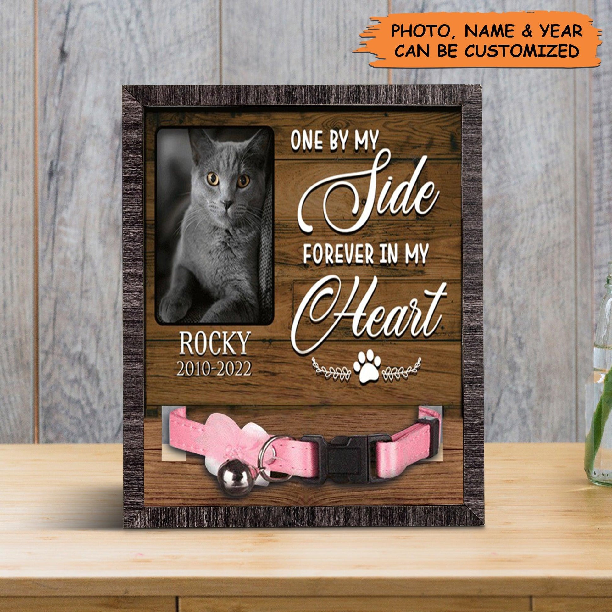 Personalized Pet Collar Frame - A British Shorthair Picture Frames Memorial, Pet Loss Sympathy, Custom Memorial Pet Collar Sign - Gift For Pet Lovers - Amzanimalsgift