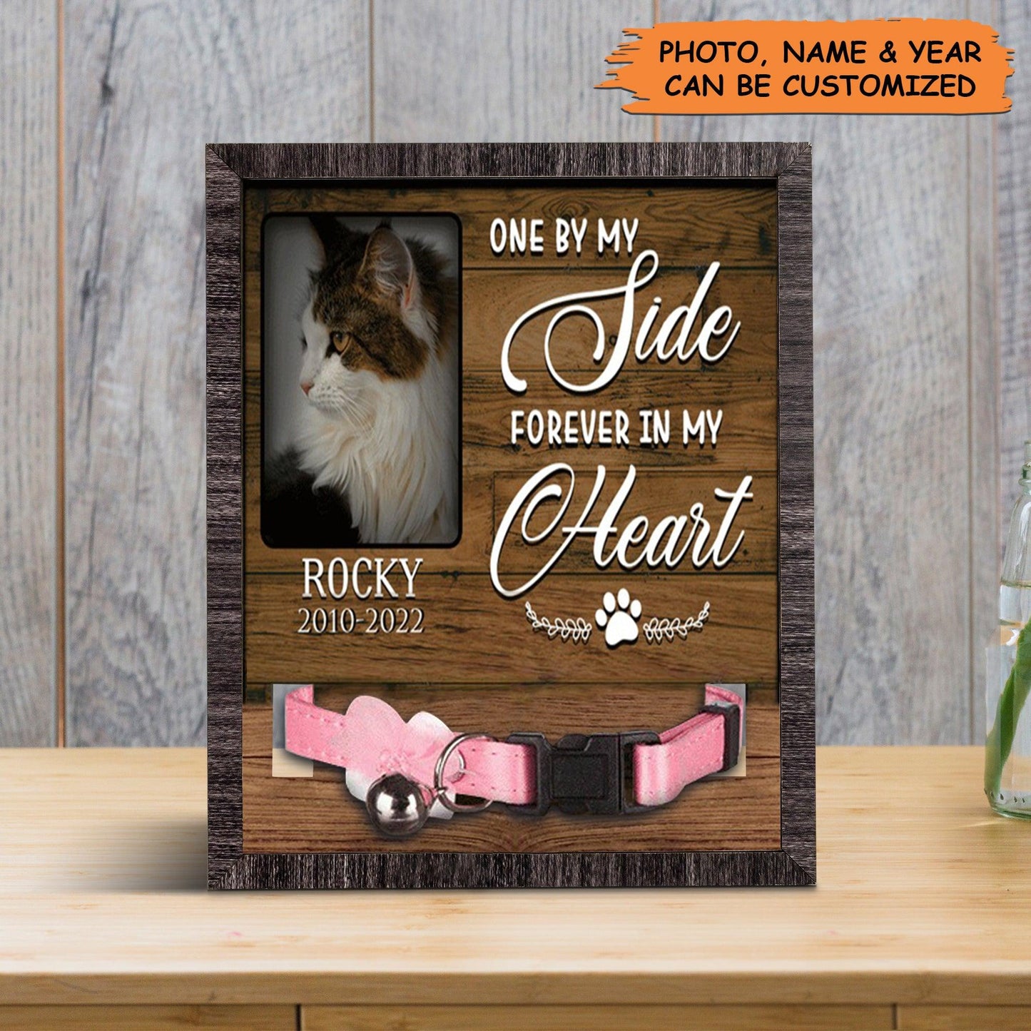 Personalized Pet Collar Frame - A Maine Coon Pet Picture Frames Memorial, Pet Loss Sympathy, Custom Memorial Pet Collar Sign - Gift For Pet Lovers - Amzanimalsgift