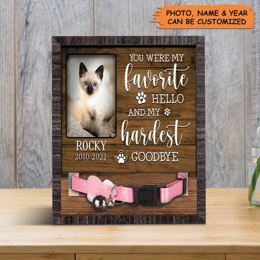 Personalized Pet Collar Frame - A Siamese Cat Picture Frames Memorial, Pet Loss Sympathy, Custom Memorial Pet Collar Sign - Gift For Pet Lovers - Amzanimalsgift
