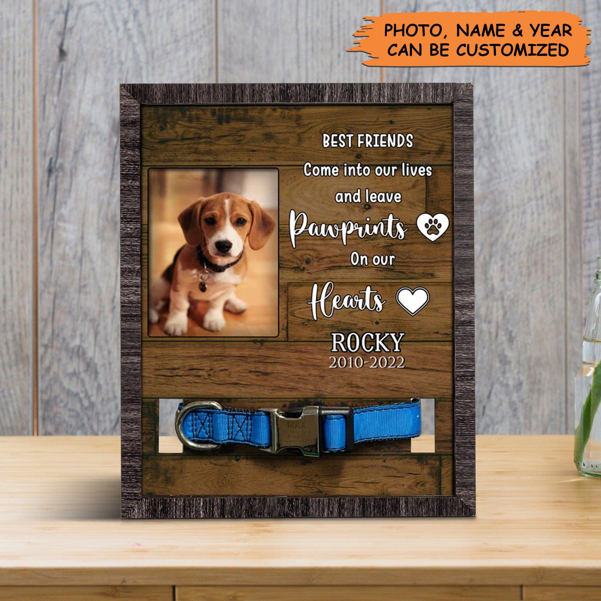 Personalized Pet Collar Frame - Beagle Dog Photo Keepsake, Pet Loss Sympathy, Memorial Custom Collar Frame - Gift For Pet Lovers, Grieving Pet Owner - Amzanimalsgift