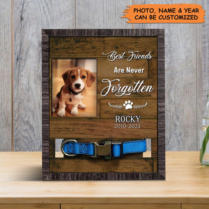Personalized Pet Collar Frame - Beagle Dog Photo Keepsake, Pet Loss Sympathy, Memorial Custom Collar Frame - Gift For Pet Lovers, Grieving Pet Owner - Amzanimalsgift