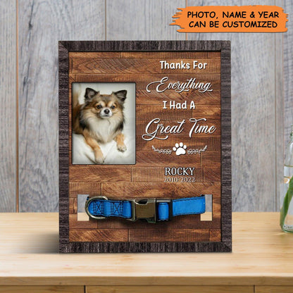 Personalized Pet Collar Frame - Chihuahua Dog Photo Keepsake, Pet Loss Sympathy, Memorial Custom Pet Collar Frame - Gift For Pet Lovers, Family - Amzanimalsgift