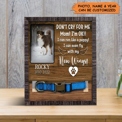 Personalized Pet Collar Frame - Custom A Australian Shepherd Picture Frames, Pet Loss Sympathy, Memorial Pet Collar Sign - Gift For Grieving Pet Owner - Amzanimalsgift