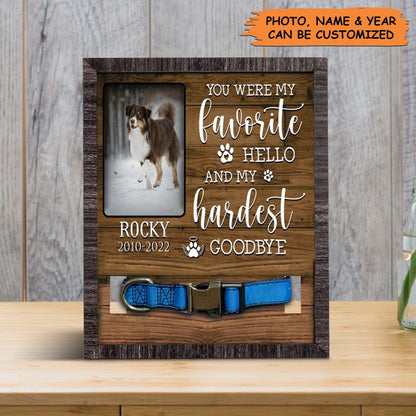 Personalized Pet Collar Frame - Custom A Australian Shepherd Picture Frames, Pet Loss Sympathy, Memorial Pet Collar Sign - Gift For Grieving Pet Owner - Amzanimalsgift