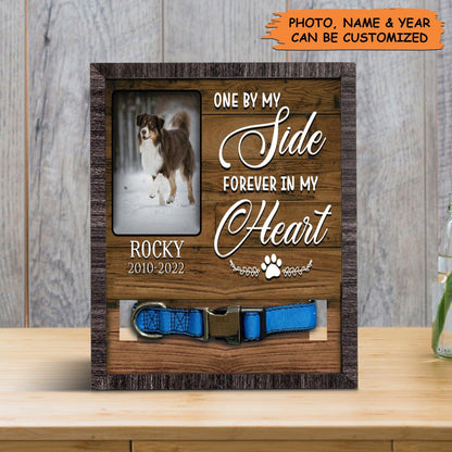 Personalized Pet Collar Frame - Custom A Australian Shepherd Picture Frames, Pet Loss Sympathy, Memorial Pet Collar Sign - Gift For Grieving Pet Owner - Amzanimalsgift