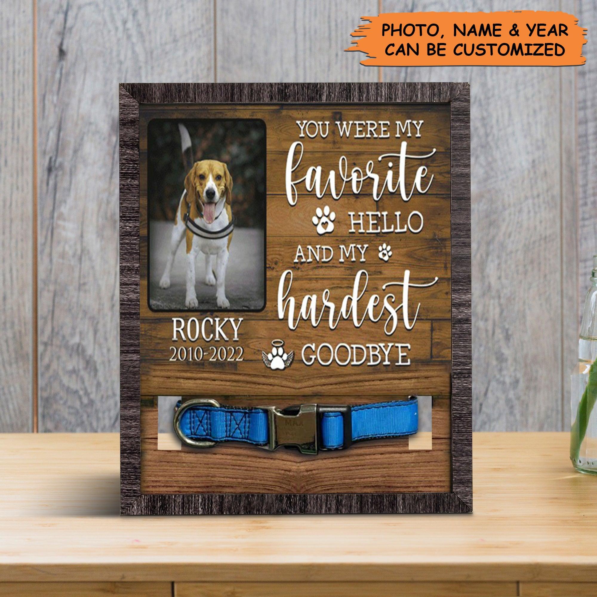 Personalized Pet Collar Frame - Custom A Beagle Pet Picture Frames, Pet Loss Sympathy, Memorial Pet Collar Sign - Gift For Grieving Pet Owner - Amzanimalsgift