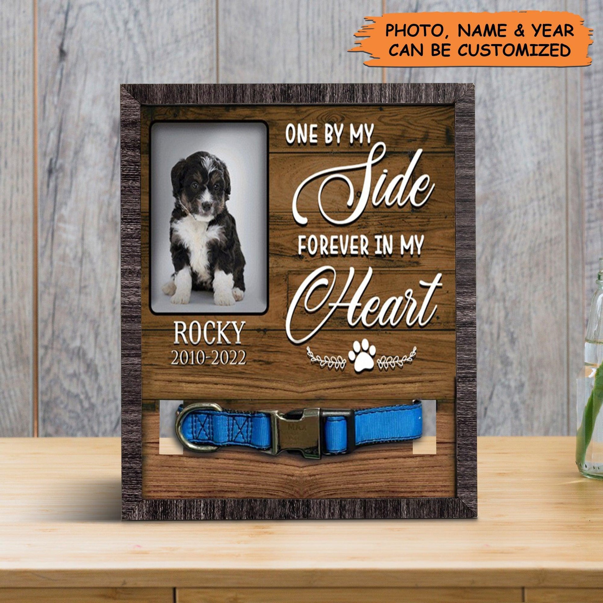Personalized Pet Collar Frame - Custom A Bernedoodle Pet Picture Frames, Pet Loss Sympathy, Memorial Pet Collar Sign - Gift For Grieving Pet Owner - Amzanimalsgift
