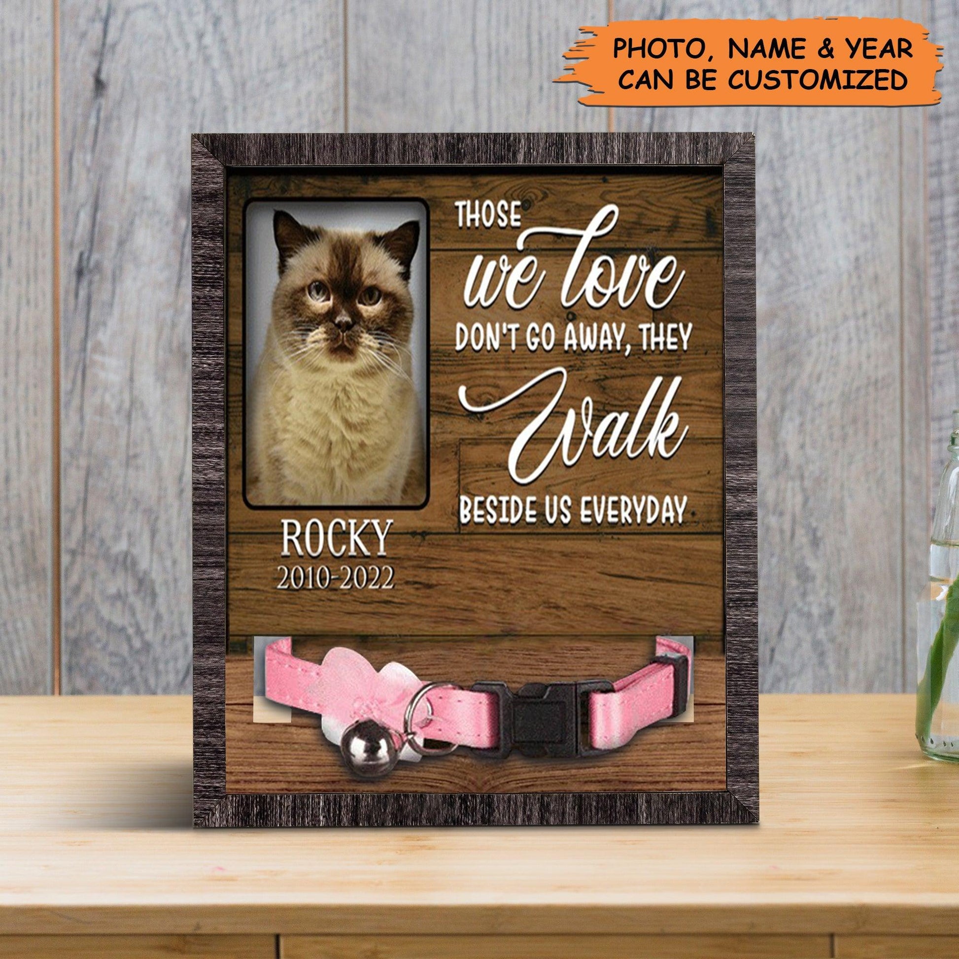 Personalized Pet Collar Frame - Custom A British Shorthair Picture Frames, Pet Loss Sympathy, Memorial Pet Collar Sign - Gift For, Grieving Pet Owner - Amzanimalsgift