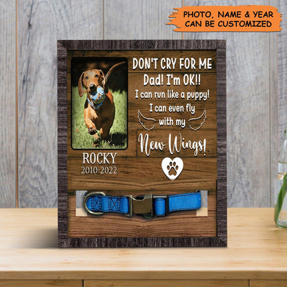 Personalized Pet Collar Frame - Custom A Dachshund Pet Picture Frames, Pet Loss Sympathy, Memorial Pet Collar Sign - Gift For Grieving Pet Owner - Amzanimalsgift