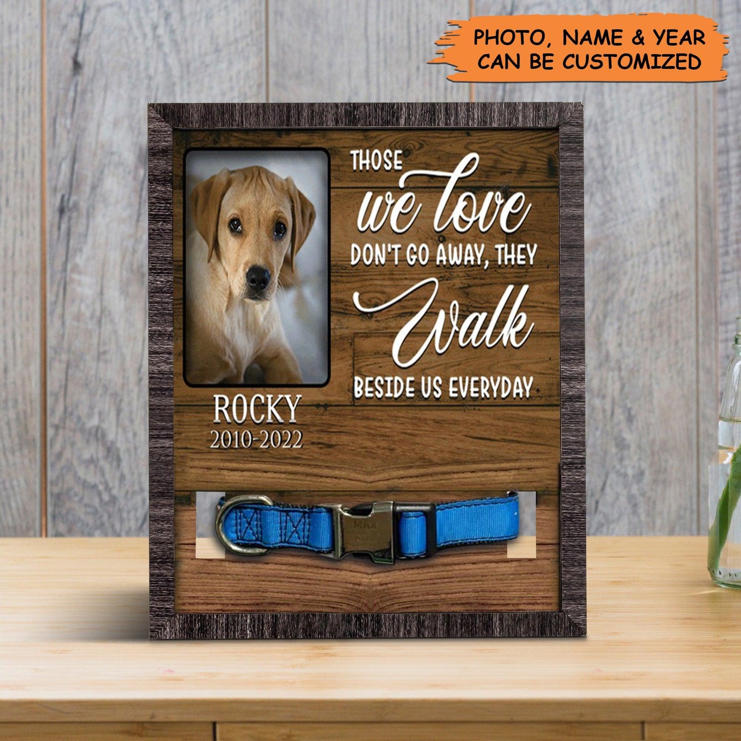 Personalized Pet Collar Frame - Custom A Gundog Picture Frames, Pet Loss Sympathy, Memorial Pet Collar Sign - Gift For Grieving Pet Owner, Pet Lovers - Amzanimalsgift