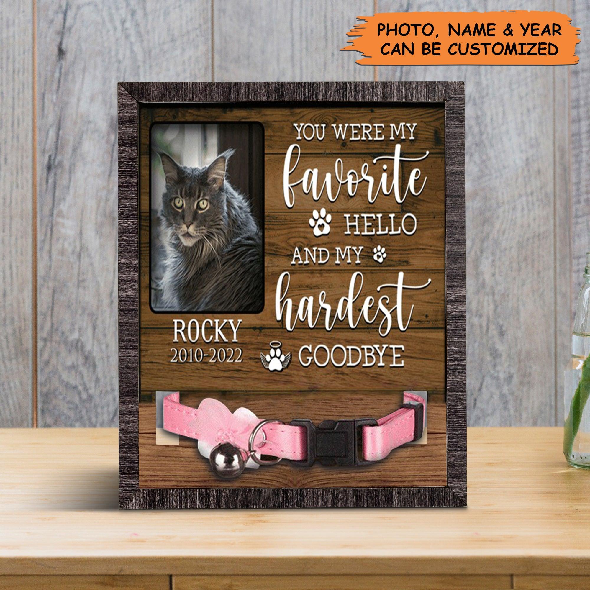 Personalized Pet Collar Frame - Custom A Maine Coon Cat Picture Frames, Pet Loss Sympathy, Memorial Pet Collar Sign - Gift For Grieving Pet Owner - Amzanimalsgift