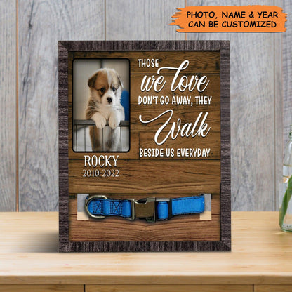 Personalized Pet Collar Frame - Custom A Pembroke Welsh Corgi Picture Frames, Pet Loss Sympathy, Memorial Pet Collar Sign- Gift For Grieving Pet Owner - Amzanimalsgift